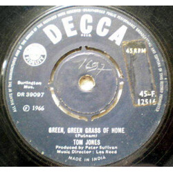 Tom Jones Green, Green Grass Of Home USED VINYL 7INCH 45 RPM SINGLE
