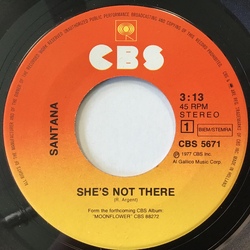 Santana She's Not There Vinyl 7" USED