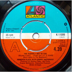 Roberta Flack / Donny Hathaway The Closer I Get To You USED VINYL 7INCH 45 RPM SINGLE