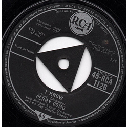 Perry Como I Know Vinyl 7" USED