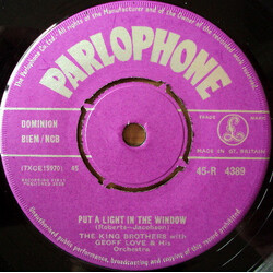 The King Brothers / Geoff Love & His Orchestra Put A Light In The Window USED VINYL 7INCH 45 RPM SINGLE