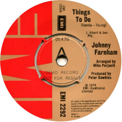 John Farnham Things To Do USED VINYL 7INCH 45 RPM PROMO