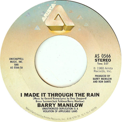 Barry Manilow I Made It Through The Rain Vinyl 7" USED
