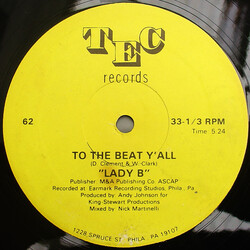 Lady B (2) To The Beat Y'all VINYL 12" USED