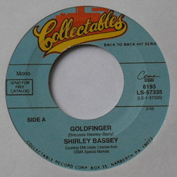 Shirley Bassey / Kim Carnes Goldfinger / Bette Davis Eyes Vinyl 7" USED