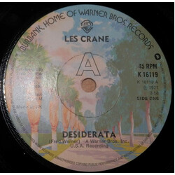 Les Crane Desiderata USED VINYL 7INCH 45 RPM SINGLE REISSUE