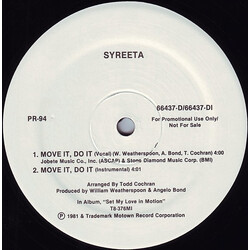 Syreeta Move It, Do It / Can't Shake Your Love USED VINYL 12INCH 33 S RPM PROMO