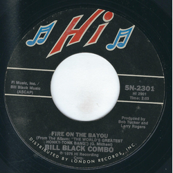Bill Black's Combo Fire On The Bayou Vinyl 7" USED