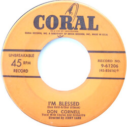 Don Cornell I'm Blessed / Hold My Hand USED VINYL 7INCH 45 RPM SINGLE