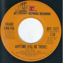 Frank Sinatra Anytime (I'll Be There) / The Hurt Doesn't Go Away USED VINYL 7INCH 45 RPM