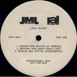 Jayo Felony Niggas And Bitches / Sherm Stick USED VINYL 12INCH 33 S RPM PROMO