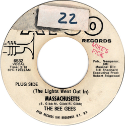 Bee Gees (The Lights Went Out In) Massachusetts Vinyl 7" USED