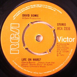 David Bowie Life On Mars? USED VINYL 7INCH 45 RPM SINGLE
