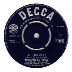 Marianne Faithfull As Tears Go By VINYL 7" USED
