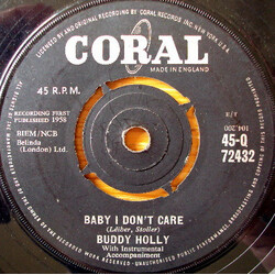 Buddy Holly Baby I Don't Care USED VINYL 7INCH 45 RPM SINGLE