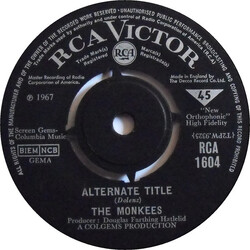 The Monkees Alternate Title VINYL 7" USED