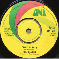 Neil Diamond Cracklin' Rosie USED VINYL 7INCH 45 RPM SINGLE