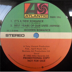 Modern Romance Best Years Of Our Lives USED VINYL 12INCH PROMO 33 S RPM