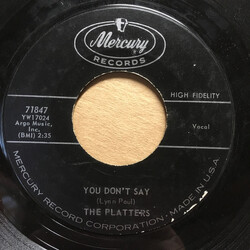 The Platters I'll Never Smile Again / You Don't Say USED VINYL 7INCH 45 RPM SINGLE