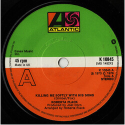 Roberta Flack Killing Me Softly With His Song / The First Time Ever I Saw Your Face USED VINYL 7INCH 45 RPM SINGLE REISSUE