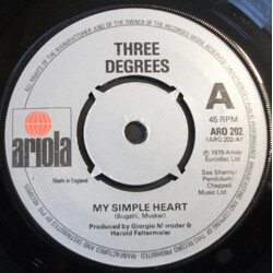 The Three Degrees My Simple Heart USED VINYL 7INCH 45 RPM SINGLE