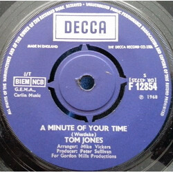 Tom Jones A Minute Of Your Time / Looking Out My Window USED VINYL 7INCH SINGLE
