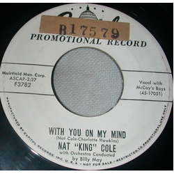 Nat King Cole With You On My Mind / The Song Of Raintree County Vinyl 7" USED