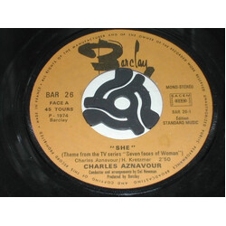 Charles Aznavour She USED VINYL 7INCH 45 RPM SINGLE