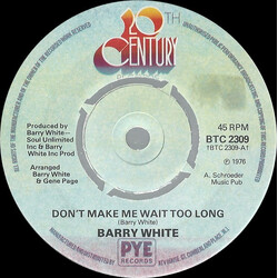 Barry White Don't Make Me Wait Too Long VINYL 7" USED