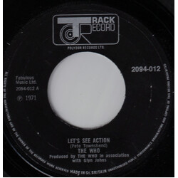 The Who Let's See Action USED VINYL 7INCH 45 RPM SINGLE