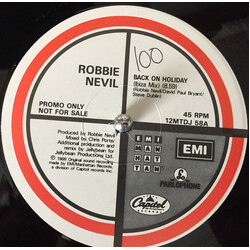 Robbie Nevil Back On Holiday USED VINYL 12INCH 45 RPM SINGLE PROMO