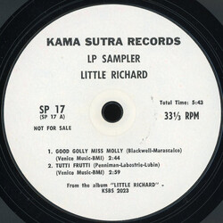 Little Richard LP Sampler USED VINYL 7INCH 33 S RPM PROMO SAMPLER STYRENE