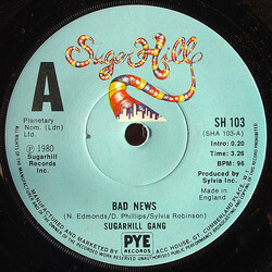 Sugarhill Gang Bad News USED VINYL 7INCH 45 RPM