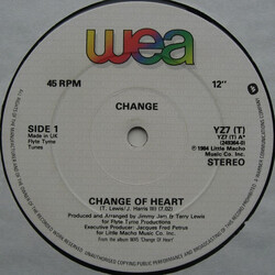 Change Change Of Heart USED VINYL 12INCH 45 RPM SINGLE STEREO