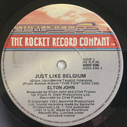 Elton John Just Like Belgium USED VINYL 7INCH 45 RPM SINGLE