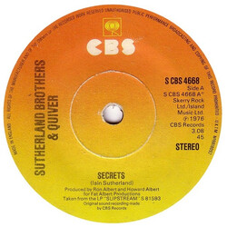 Sutherland Brothers / Quiver Secrets USED VINYL 7INCH 45 RPM SINGLE STEREO