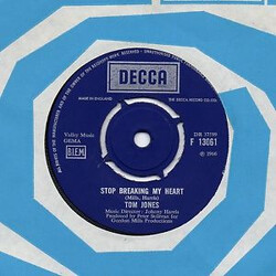 Tom Jones I (Who Have Nothing) / Stop Breaking My Heart USED VINYL 7INCH 45 RPM
