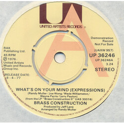Brass Construction What's On Your Mind (Expressions) USED VINYL 7INCH 45 RPM PROMO