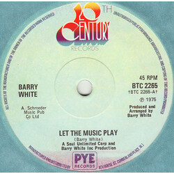 Barry White Let The Music Play USED VINYL 7INCH 45 RPM SINGLE