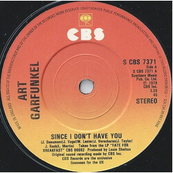 Art Garfunkel Since I Don't Have You USED VINYL 7INCH 45 RPM SINGLE