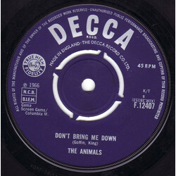 The Animals Don't Bring Me Down USED VINYL 7INCH 45 RPM SINGLE