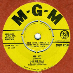 Sam The Sham & The Pharaohs Red Hot USED VINYL 7INCH
