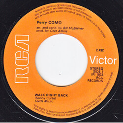 Perry Como Walk Right Back Vinyl 7" USED