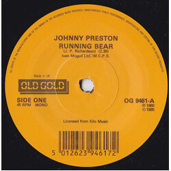Johnny Preston Running Bear USED VINYL 7INCH 45 RPM