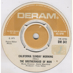 Brotherhood Of Man California Sunday Morning USED VINYL 7INCH 45 RPM SINGLE