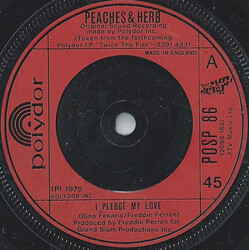 Peaches & Herb I Pledge My Love / Roller Skatin' Mate (Part 1) USED VINYL 7INCH 45 RPM SINGLE