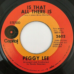 Peggy Lee Is That All There Is / Me And My Shadow VINYL 7" USED