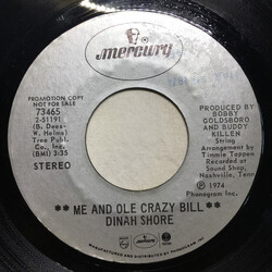 Dinah Shore Me And Ole Crazy Bill / Wait A Little Longer USED VINYL 7INCH 45 RPM PROMO STEREO