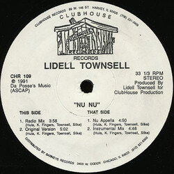 Lidell Townsell Nu Nu USED VINYL 12INCH 33 S RPM SINGLE STEREO