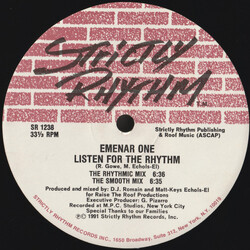 Emenar One Listen For The Rhythm / Get Your Thang Together VINYL 12" USED